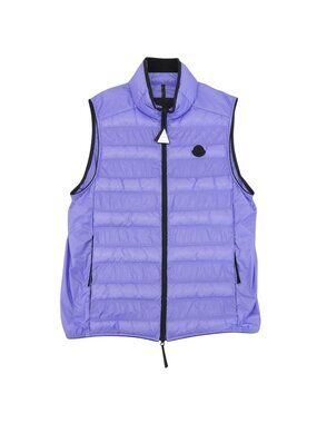 Moncler Lautaret Logo Patch Pocketable Light Down Vest Purple